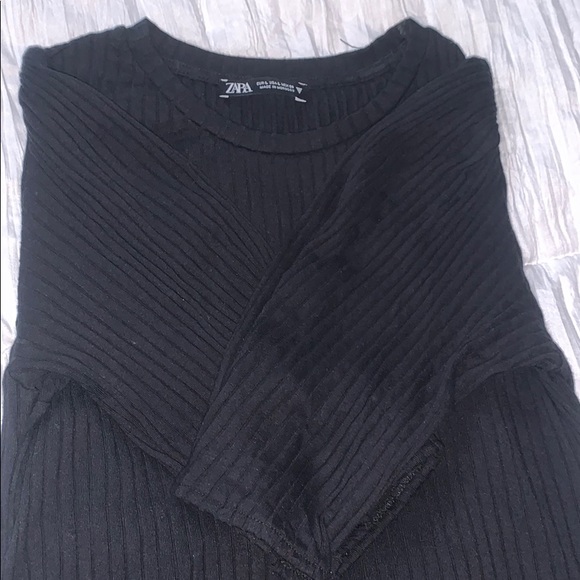 Black ribbed short dress - Picture 3 of 4